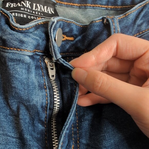 Frank Lyman Montreal Women's Blue Denim Jeans Cheetah Stripe, Size 10  (28-29") - Picture 4 of 9